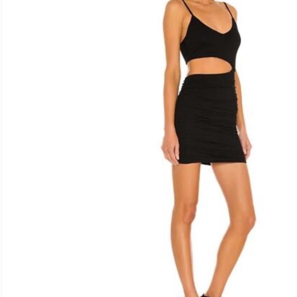 Super down Black Cutout Mini Dress